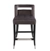 Suede Velvet Barstool with nailheads Dining Room Chair 2 pcs Set - 26 inch Seater height