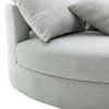 Orisfur. 360&deg; Swivel Accent Barrel Chair with Storage Ottoman &amp; 4 Pillows; Modern Linen Leisure Chair Round Accent for Living Room