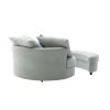 Orisfur. 360&deg; Swivel Accent Barrel Chair with Storage Ottoman &amp; 4 Pillows; Modern Linen Leisure Chair Round Accent for Living Room