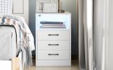 Nightstand with 3 Drawers and Cabinet; USB Charging Ports;  Wireless Charging and Remote Control LED Light