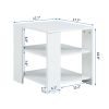 Square side table,simple style design,3-tier end table,wood living room nightstand,bedroom,easy assembly,1-pack