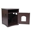 Cat's Wooden House Indoor Feline Condo Toilet Litter Box Hideaway Beside Table Nightstand XH