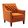 accent armchair living room chair with nailheads and solid wood legs