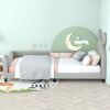 Twin Size Upholstered Daybed with Carton Ears Shaped Headboard