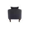 COOLMORE Accent Chair with Ottoman, Mid Century Modern Barrel Chair Upholstered Club Tub Round Arms Chair for Living Room