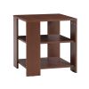 Square side table,simple style design,3-tier end table,wood living room nightstand,bedroom,easy assembly,1-pack