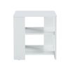 Square side table,simple style design,3-tier end table,wood living room nightstand,bedroom,easy assembly,1-pack