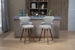 COOLMORE Swivel Bar Stools with Backrest Footrest ; with a fixed height of 360 degrees