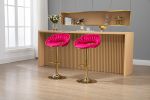 COOLMORE Swivel Bar Stools Set of 2 Adjustable Counter Height Chairs with Footrest for Kitchen; Dining Room 2PC/SET