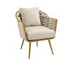 COOLMORE Velvet Accent Chair Modern Upholstered Armchair Tufted Chair with Metal Frame; Single Leisure Chairs for Living Room Bedroom Office Balcony