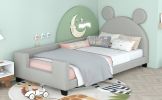 Twin Size Upholstered Daybed with Carton Ears Shaped Headboard