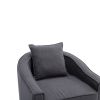 COOLMORE Accent Chair with Ottoman, Mid Century Modern Barrel Chair Upholstered Club Tub Round Arms Chair for Living Room