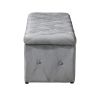 1 Piece Rectangular Storage Ottoman Short velvet with 2 Set Ottomans