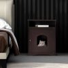 Cat's Wooden House Indoor Feline Condo Toilet Litter Box Hideaway Beside Table Nightstand XH