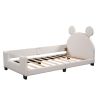 Twin Size Upholstered Daybed with Carton Ears Shaped Headboard