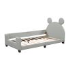 Twin Size Upholstered Daybed with Carton Ears Shaped Headboard