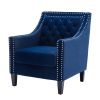 accent armchair living room chair with nailheads and solid wood legs