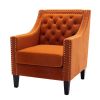 accent armchair living room chair with nailheads and solid wood legs