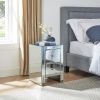 Mirrored Nightstand End Tables with 2/3/4-Drawer; Silver Modern Beside Table; Mirror Accent Side Table for Bedroom; Living Room