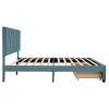 Queen Size Storage Bed Velvet Upholstered Platform Bed with a Big Drawer